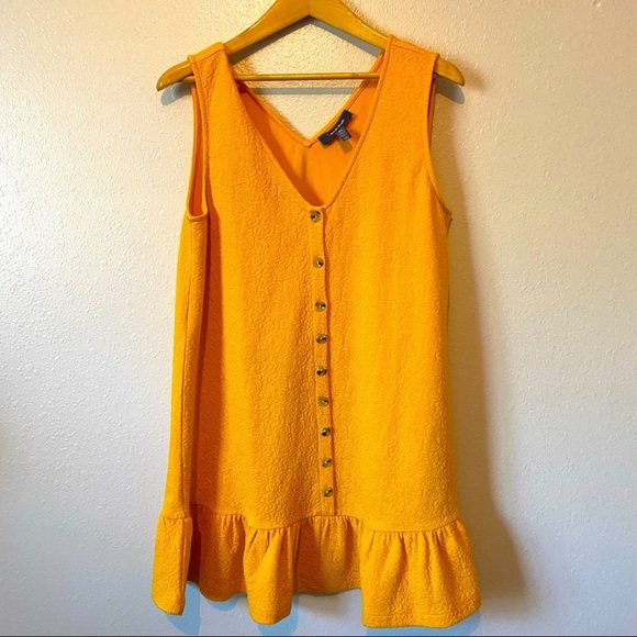 Modcloth Yellow Ruffled Sundress Sleeveless V-Neck - Picture 1 of 4